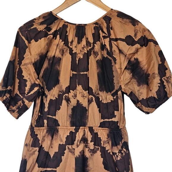 Rails Amabella‎ Puff Sleeve Mini Dress In Tigers Eye NWOT Brown Women's Small - Picture 10 of 15